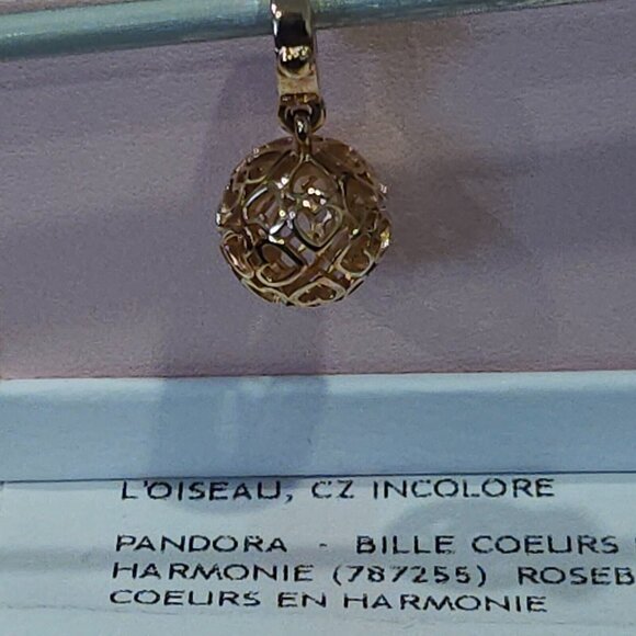 Authentic Pandora *Retired *Rose Harmonious Hearts Pendant Charm 787255 - Picture 10 of 12
